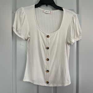 Pink Rose Cream Button-Down Shirt